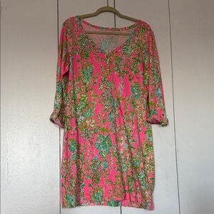 Lilly Pulitzer Pink and Green Floral Dress